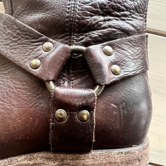 FRYE Phillip Harness Tall Dark Brown Leather Boot 76850 Size 8.5 - Picture 5 of 5